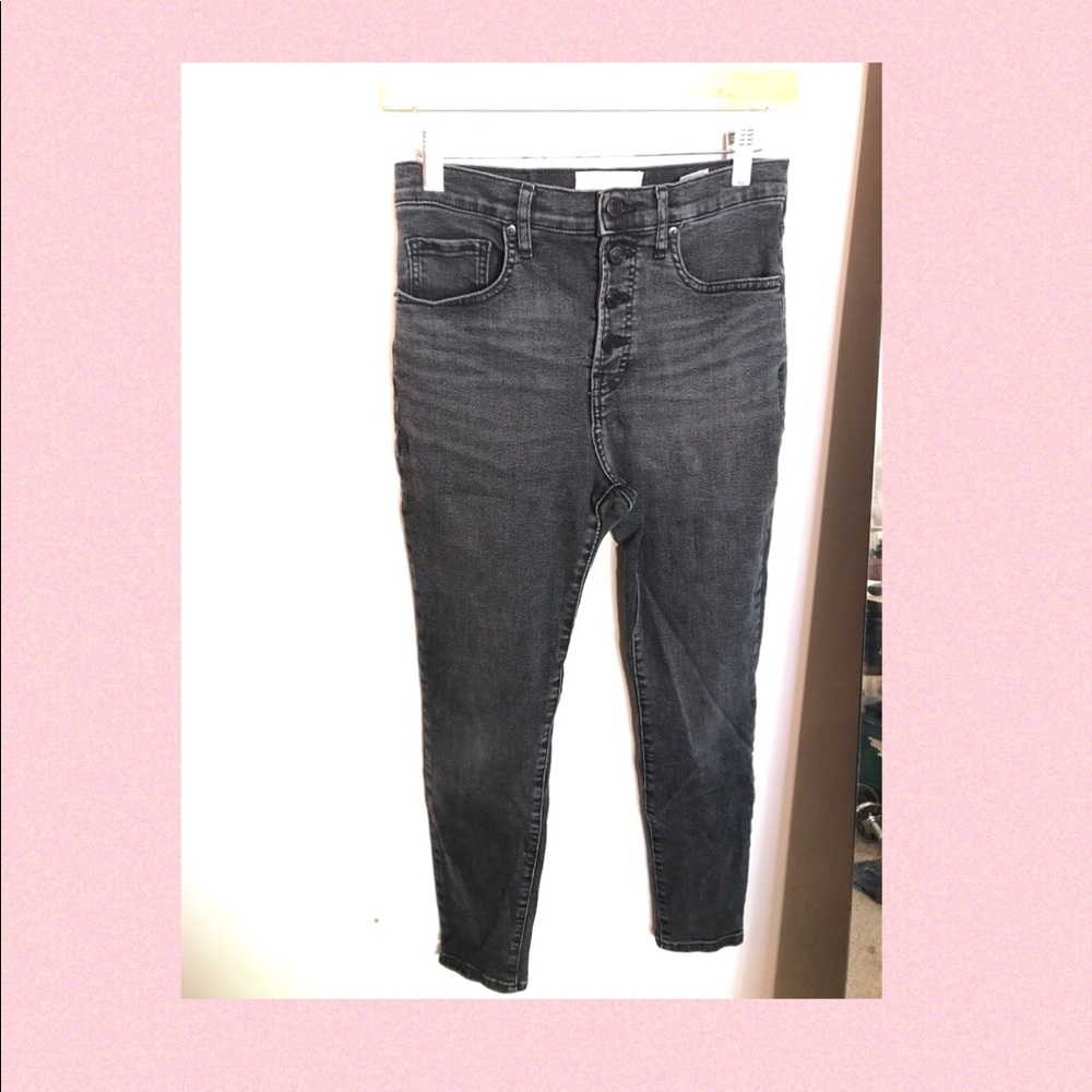 Everlane 28 ankle black button fly jeans